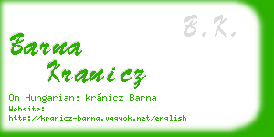 barna kranicz business card